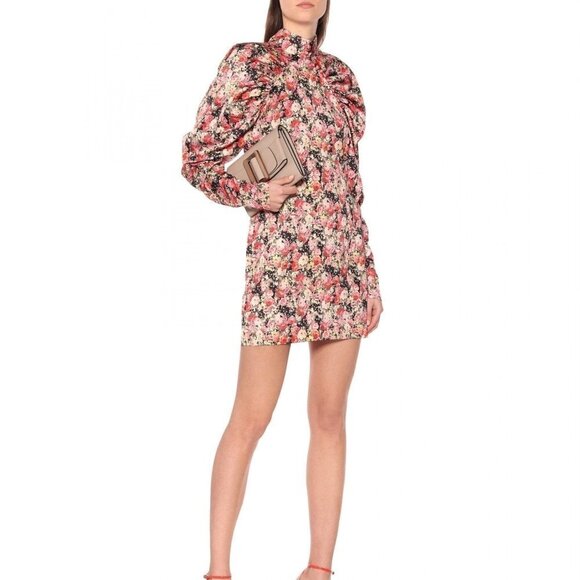 New Rotate Birger Christensen Kim Floral Whitecap Gray Mini Dress NWT Size 4 US - Picture 7 of 17